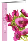 birthday blessings happy birthday pink anemone flowers card