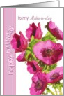 to my Mother-in-Law happy birthday pink anemone flowers card