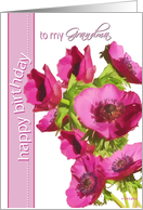 to my Grandma happy birthday pink anemone flowers card