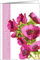 Tillykke med fdselsdagen danish happy birthday pink anemone flowers card