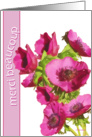 merci beaucoup french thank you pink anemones flowers card