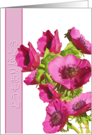 Dōmo arigatō japanese thank you card pink anemones flowers card