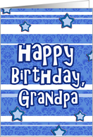 happy birthday grandpa stars stripes blue damask card