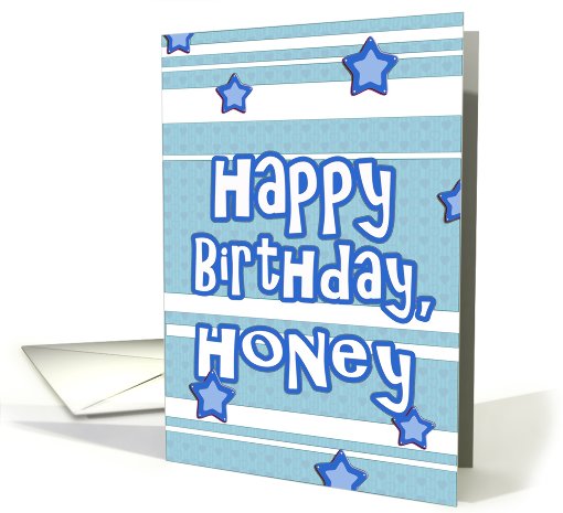 happy birthday honey blue hearts stars stripes card (625942)