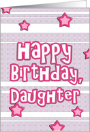 happy birthday daughter pink purple heart stars stripes card