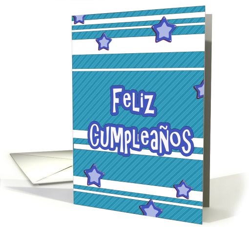 feliz cumpleanos spanish happy birthday stars stripes card (627582)