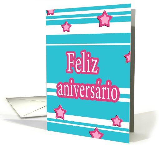 feliz aniversario portuguese happy birthday stars stripes card