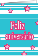 feliz aniversario portuguese happy birthday stars stripes card