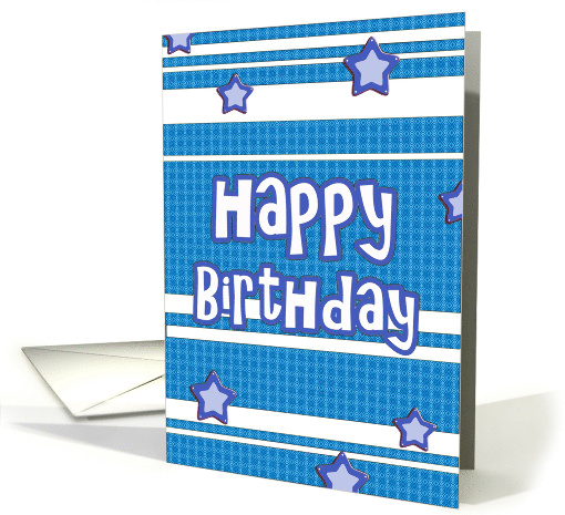 Happy Birthday Blue Stripes and Stars card (628356)