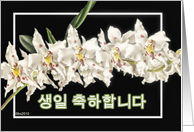 saeng-il chukha-hamnida korean happy birthday orchid flower card