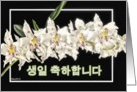 saeng-il chukha-hamnida korean happy birthday orchid flower card