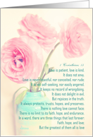 faith hope love 1 corinthians 13:13 ranunculus flowers in vase card
