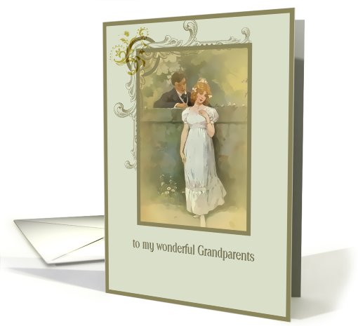 grandparents christian wedding anniversary, vintage couple card
