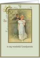 grandparents christian wedding anniversary, vintage couple card