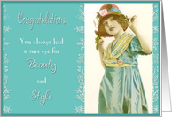 congratulations graduation beautician cosmetology cute pretty girl card