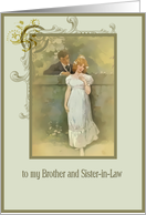 happy anniversary brother and sister-in-law nostalgia vintage wedding card