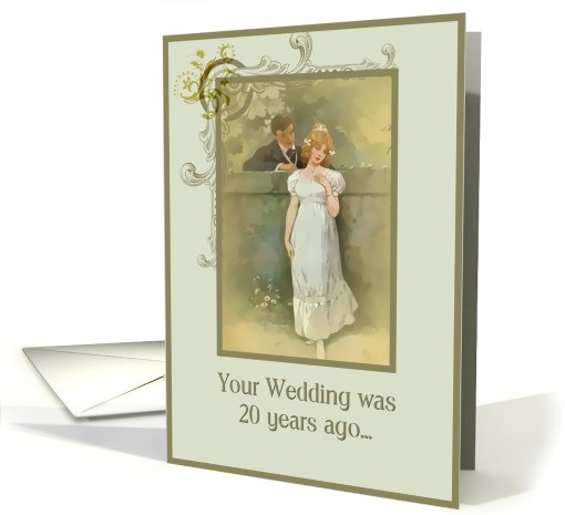 happy 20th anniversary nostalgia vintage wedding card (636784)