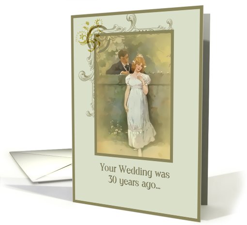 happy 30th anniversary nostalgia vintage wedding card (636794)