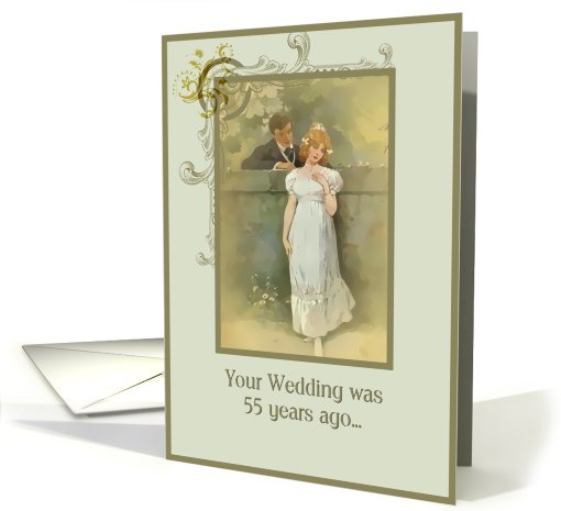 happy 55th anniversary,  vintage couple card (639944)
