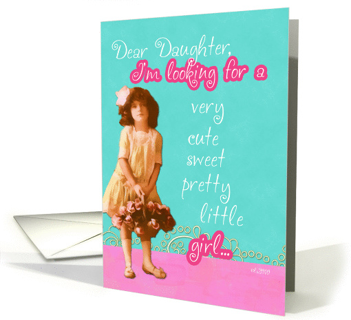 daughter flower girl invitation, vintage girl with basket... (639974)