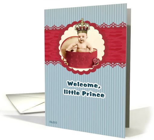 welcome little prince, congratulations new baby boy card (640167)