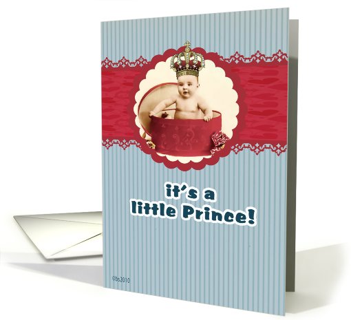 little prince, new baby boy birth announcement card (640483)