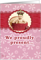 birth announcement new baby girl, we proudly present card