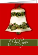 Customer Appreciation Christmas thank you, bell on Red & Green card
