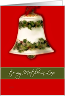 to my mother-in-law merry christmas bell red green card