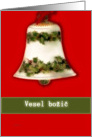 vesel bozic, slovenian christmas card bell red green card