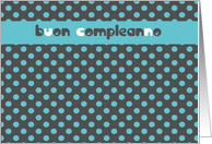buon compleanno italian happy birthday card polka dots turquoise card