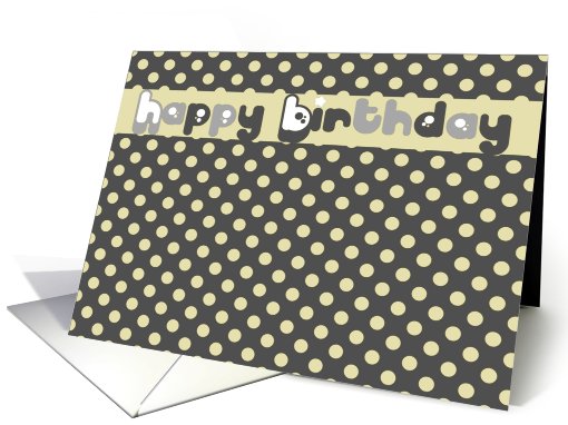 happy birthday card polka dots yellow card (663000)