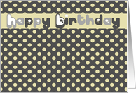 happy birthday card polka dots yellow card