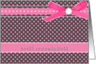 pink hyv syntympiv finnish happy birthday card polka dots ribbon bow card