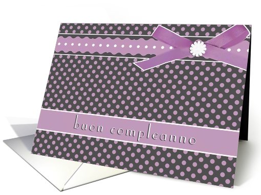 purple buon compleanno italian happy birthday card polka... (663177)