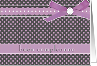 purple buon compleanno italian happy birthday card polka dots ribbon bow card