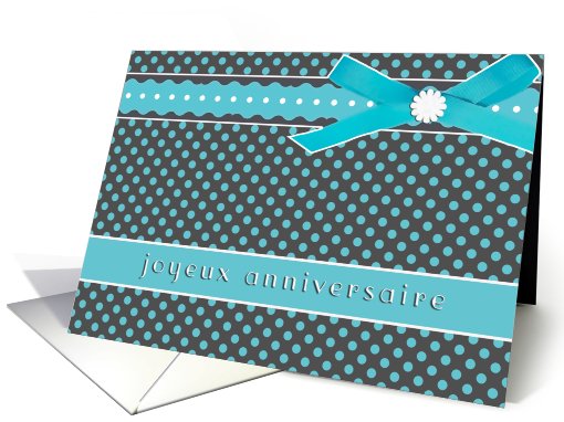 turquoise joyeux anniversaire french happy birthday card... (663649)