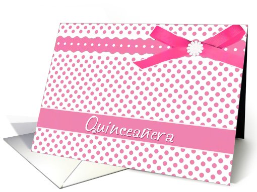 mis quince anos, pink polka dots, ribbon bow effect,... (664311)