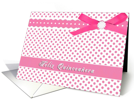 mis quince anos, pink polka dots, ribbon bow effect,... (664314)