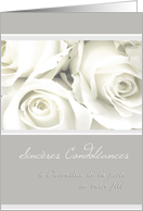 sincres condolances perte fils french sympathy card loss of son formal card