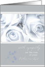 with sympathy on the loss of your father-in-law elegant white roses card