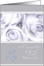 with sympathy on the loss of your mother-in-law elegant white roses card