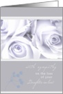 with sympathy on the loss of your daughter-in-law elegant white roses card