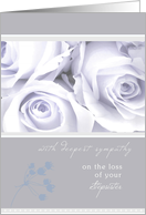 with sympathy on the loss of your stepsister elegant white roses card