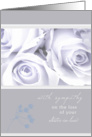 with sympathy on the loss of your sister-in-law elegant white roses card