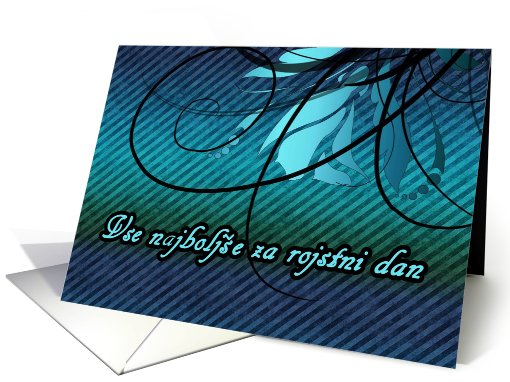 Vse najbolje za rojstni dan slovenian happy birthday blue swirls card
