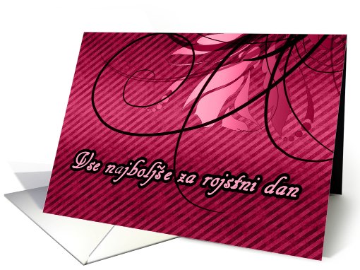 Vse najbolje za rojstni dan slovenian happy birthday red swirls card