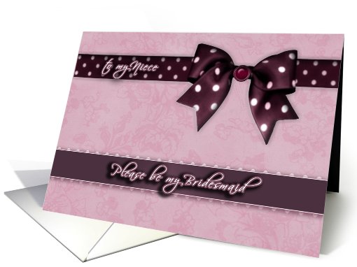 to my niece, please be my Bridesmaid, purple and pink, bow... (677834)