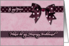 to my niece, please be my honorary Bridesmaid, purple and pink, bow and ribbon effect card