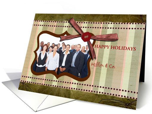 happy holidays business photo card,red,green... (678120)